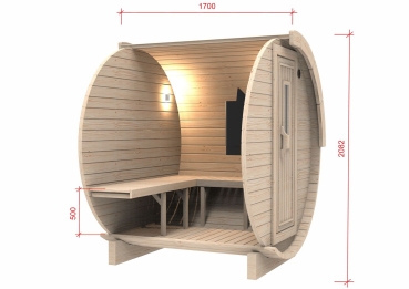 Gartensauna klein montiert geliefert